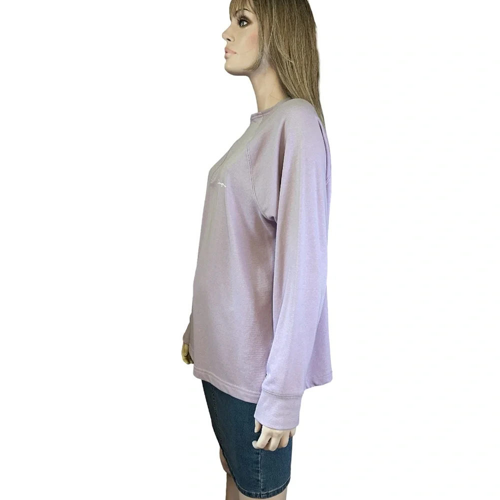 Champion Sweatshirt Top Pullover Sweater Lilac ¼ Zip Front Long Sleeve Branded - Picture 7 of 12